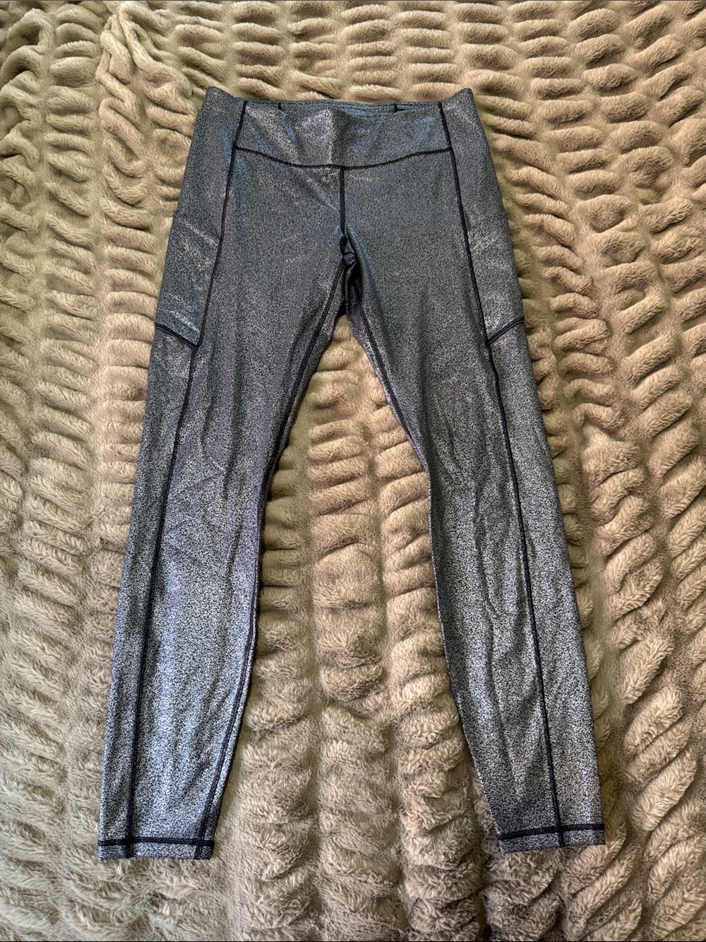 Lululemon Shimmer High-Waist Active Leggings - Metallic Silver